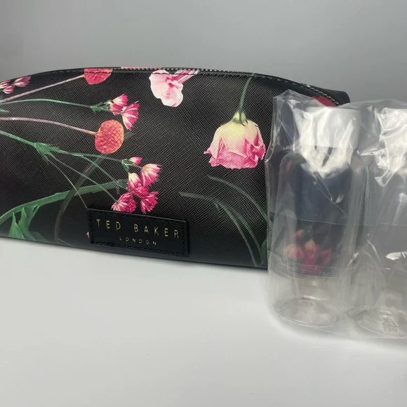 Ted Baker Black Floral Cosmetic Bag - Picture 6 of 8
